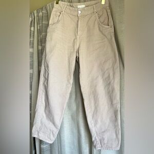 H&M Barrel Leg Jeans | Beige Tan | High Rise | Size 6